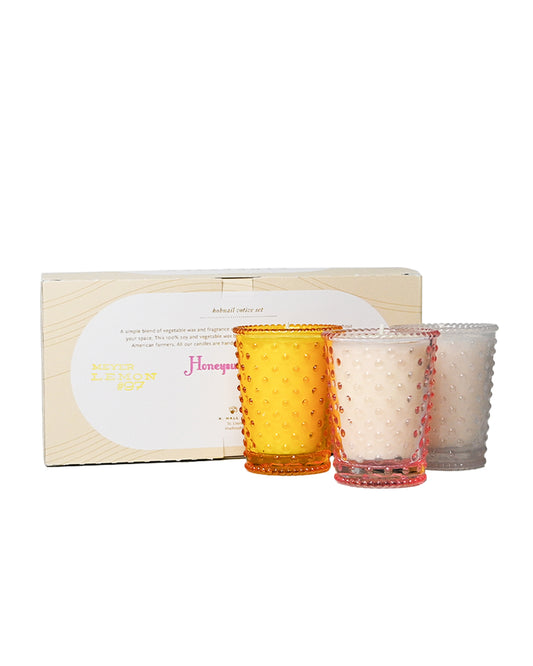Warm 3pc Votive Hobnail Set