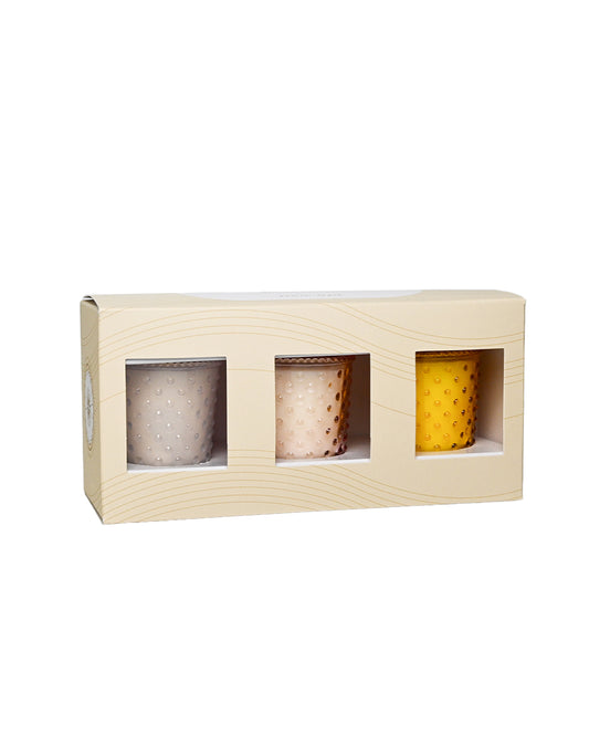 Warm 3pc Votive Hobnail Set