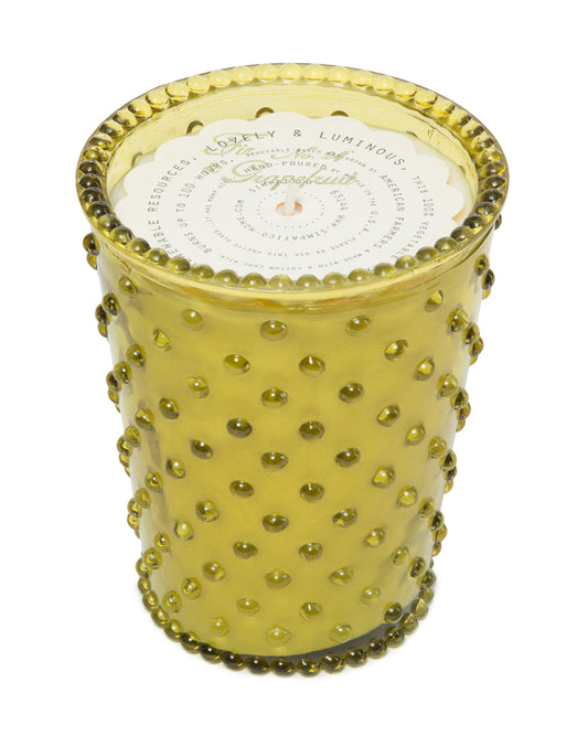 No. 24 Fir & Grapefruit Hobnail Glass Candle