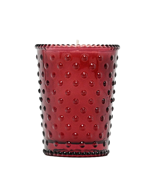 Cranberry Votive Hobnail Glass Candle