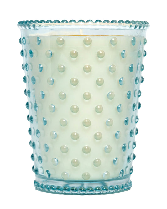 No. 34 Blue Agave Hobnail Glass Candle