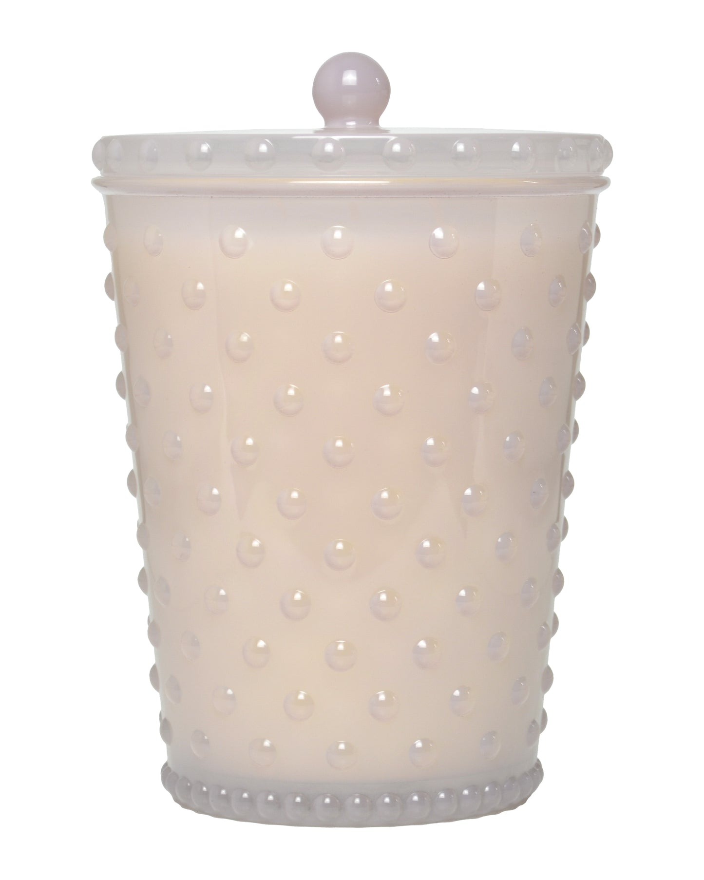 Grande White Flower Hobnail Glass Candle