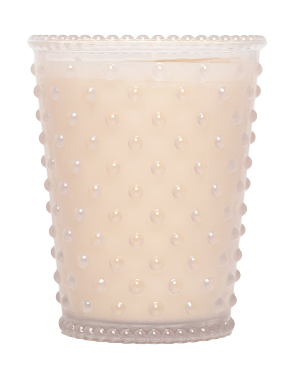 No. 42 White Flower Hobnail Glass Candle