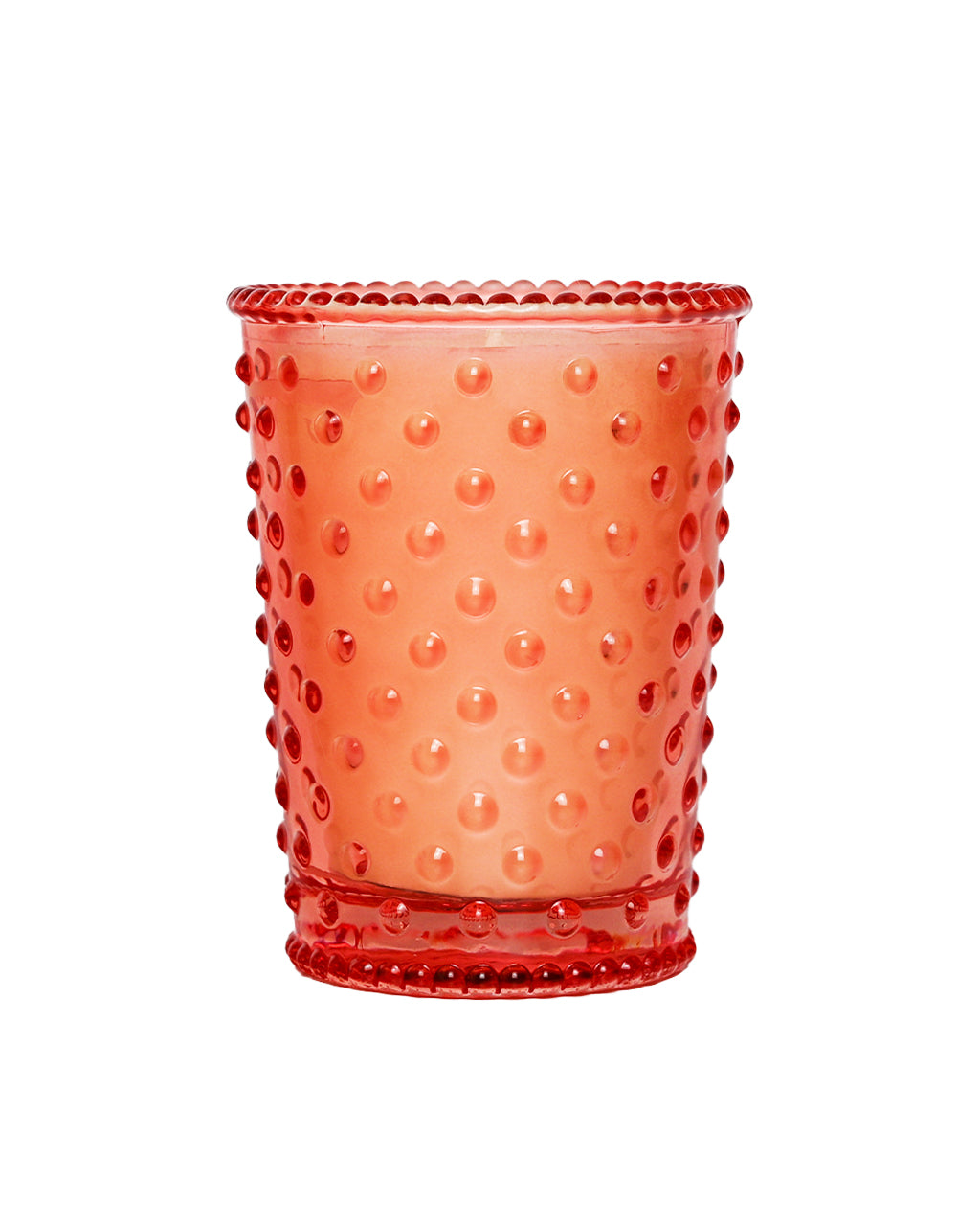 Watermelon Basil Votive Hobnail Glass Candle