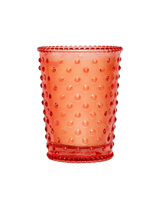 Watermelon Basil Votive Hobnail Glass Candle