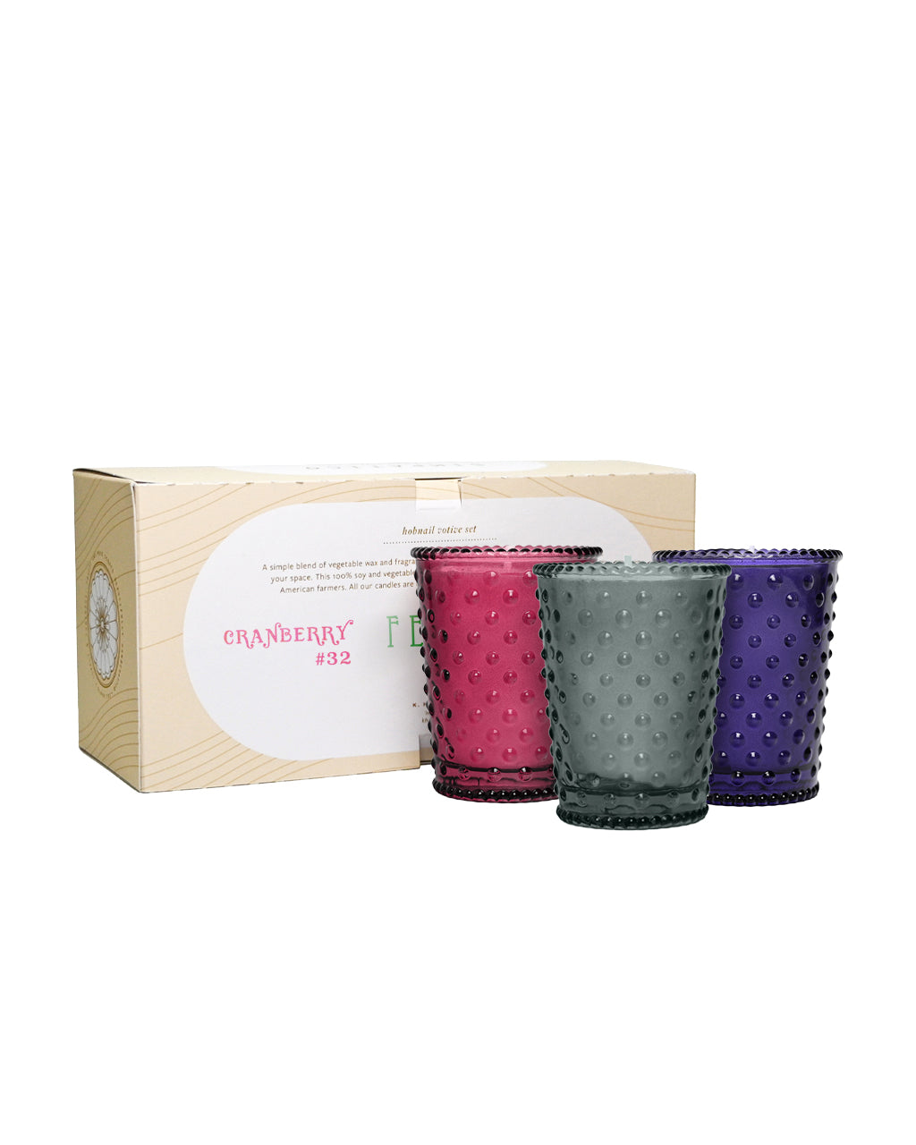 Fall 3pc Votive Hobnail Set