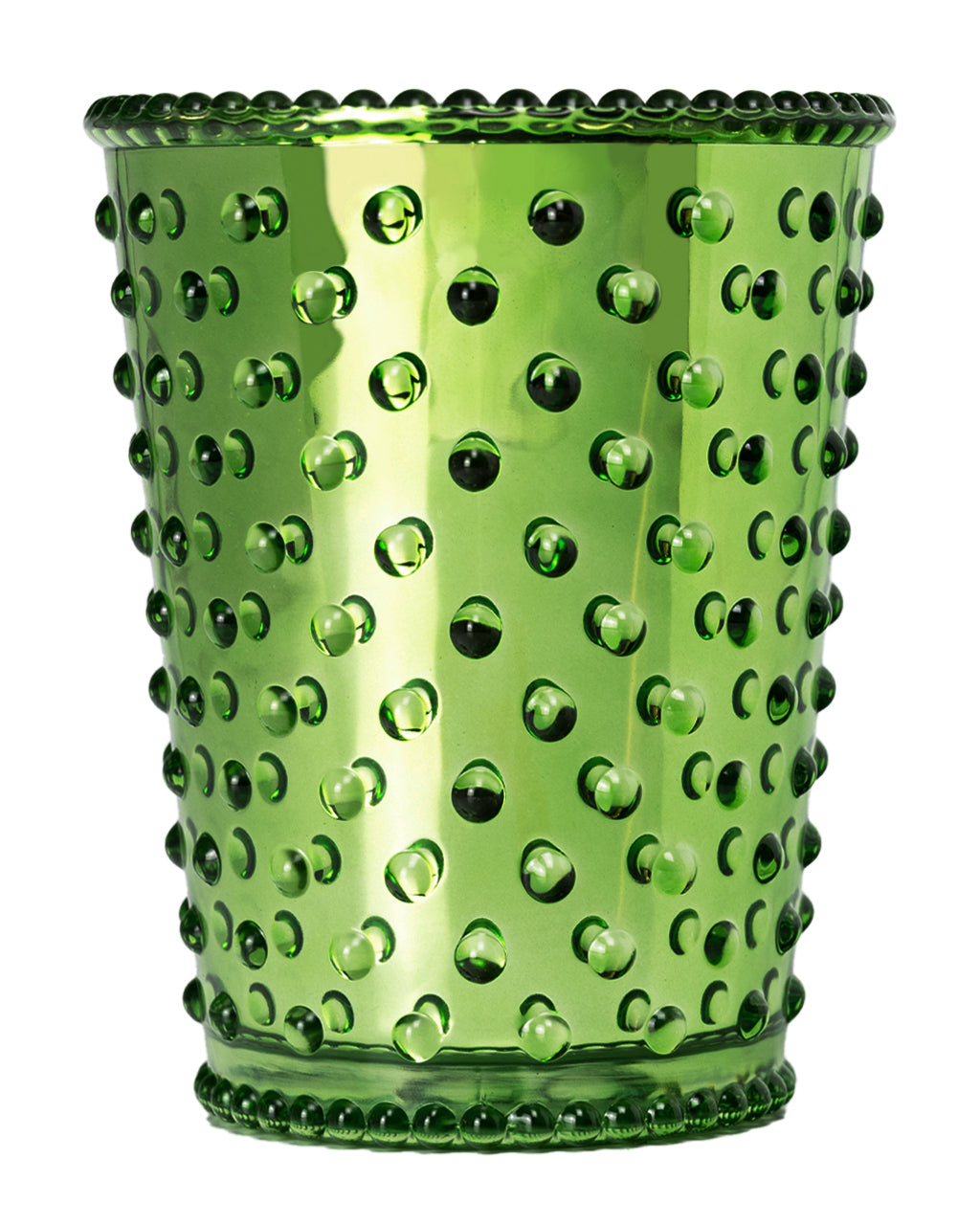 No. 78 Chrome Evergreen Hobnail Glass Candle