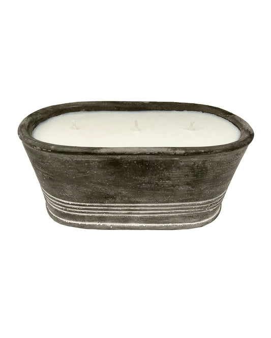 3 Wick Tub Garden Cement Citronella Outdoor Candle