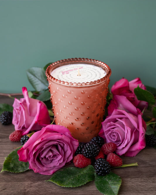 No. 289 Bulgarian Orchard Hobnail Glass Candle
