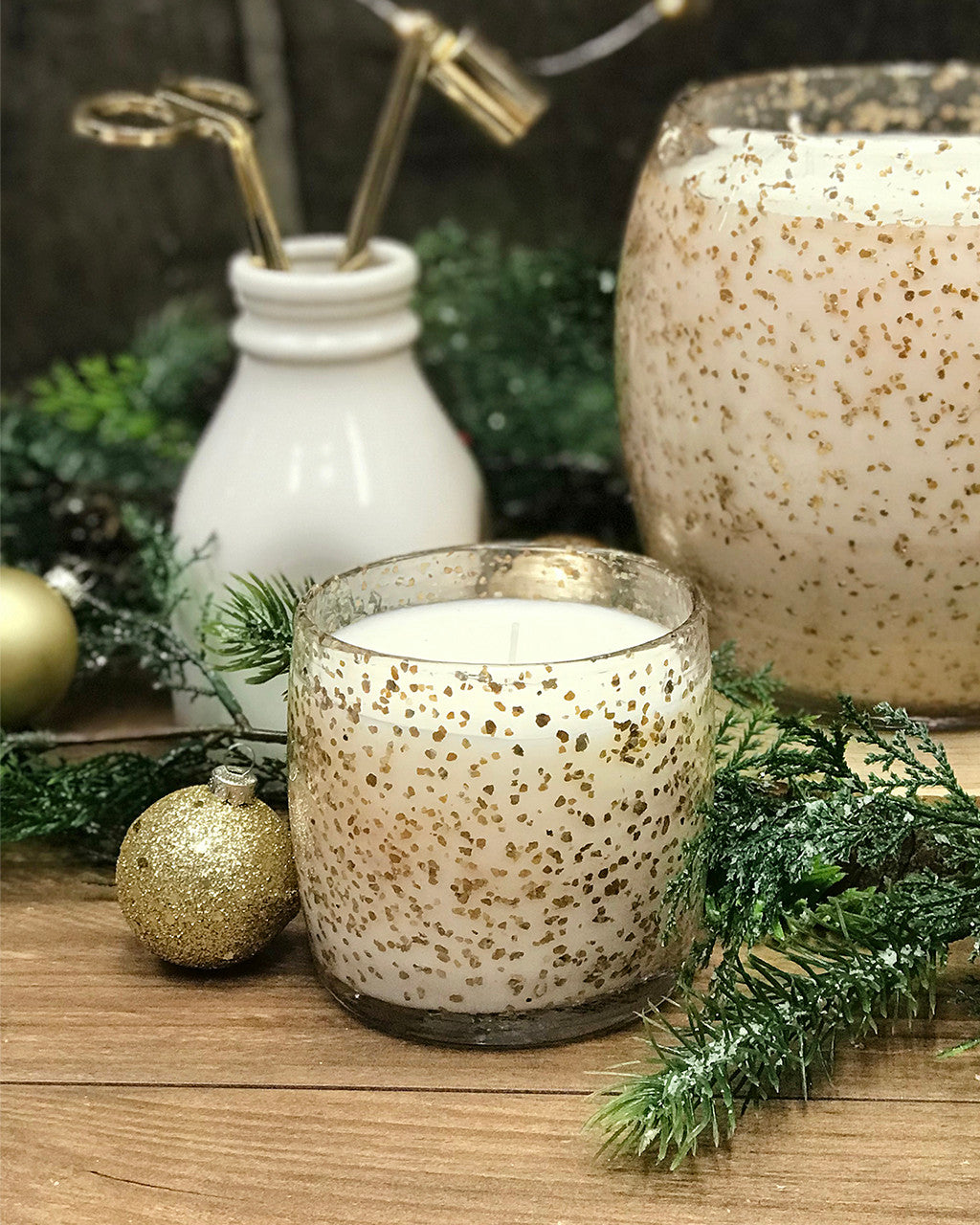 Buttermilk Gold Flecked Candle