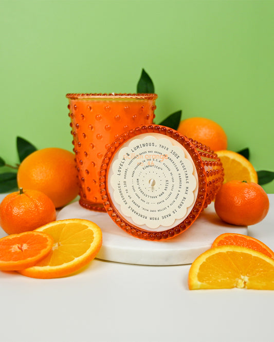 No. 46 Sicilian Orange Hobnail Glass Candle