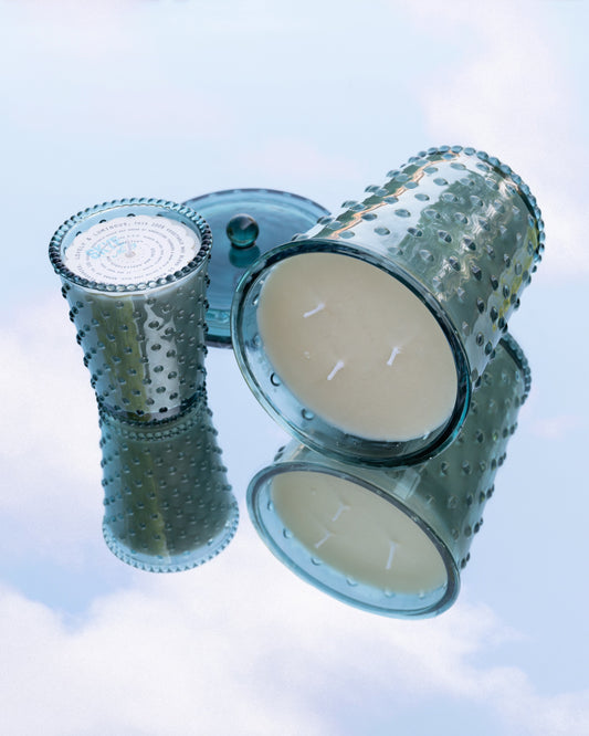 Grande Skye Hobnail Glass Candle