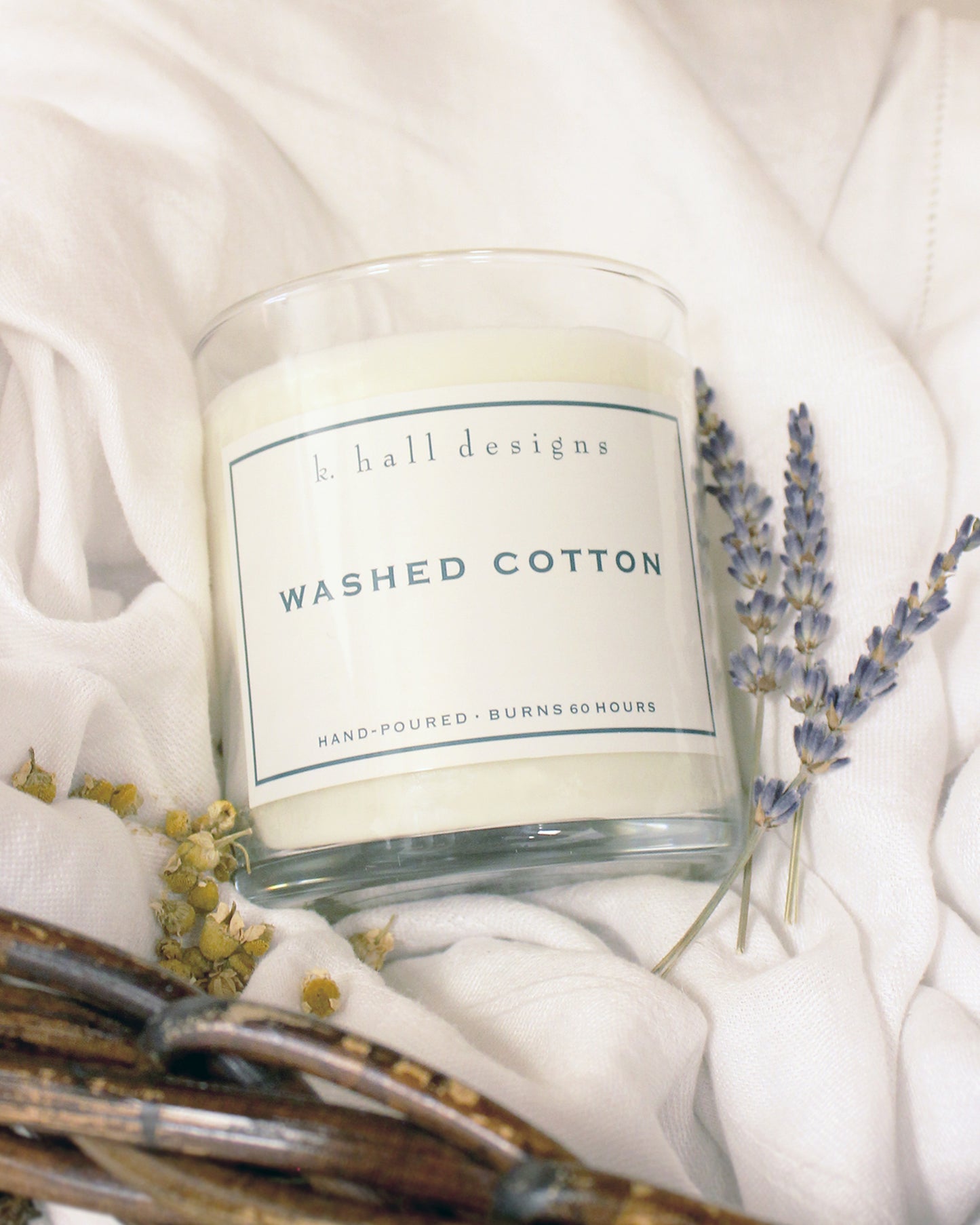 Washed Cotton 60 Hour Jar Candle