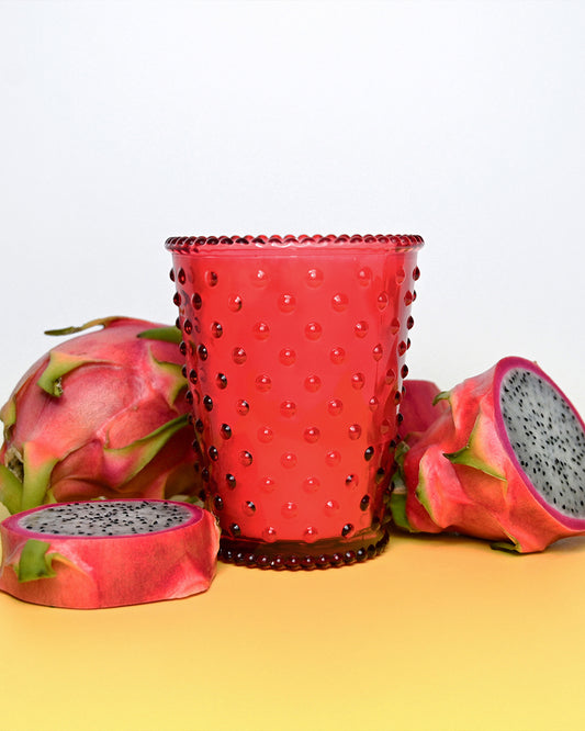 No. 282 Dragon Fruit Hobnail Glass Candle