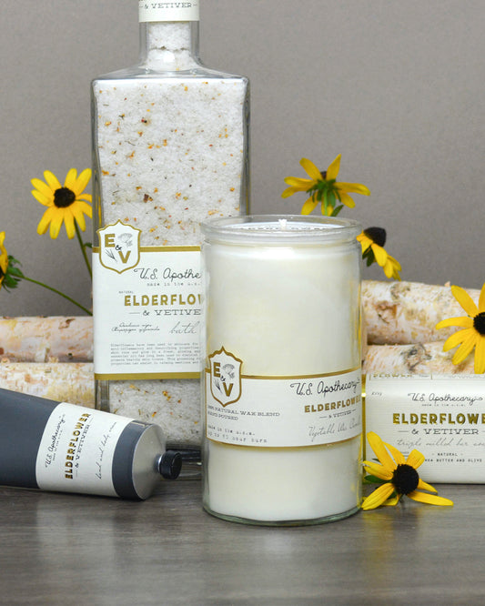 Elderflower & Vetiver Natural Wax Candle