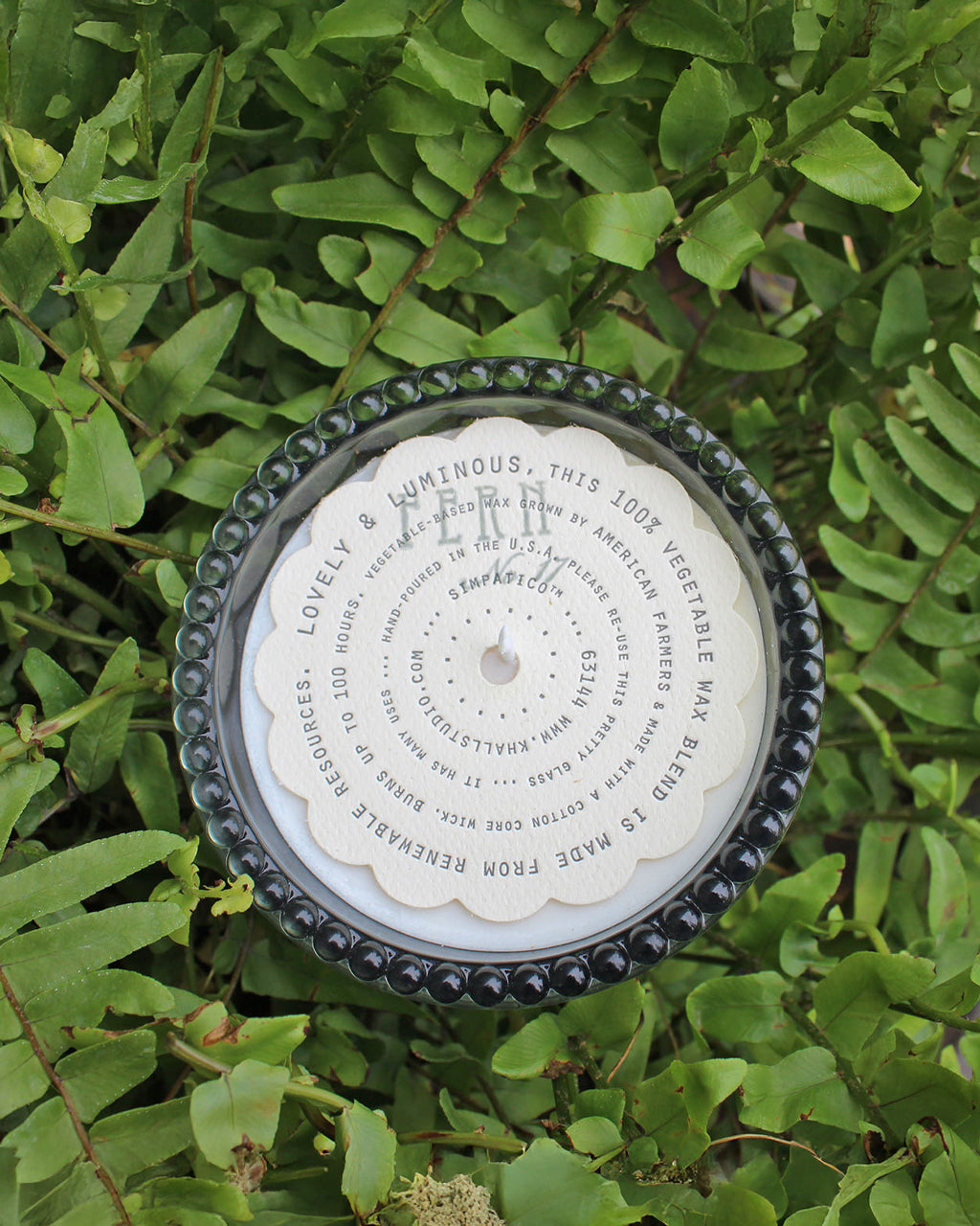 No. 17 Fern Hobnail Glass Candle