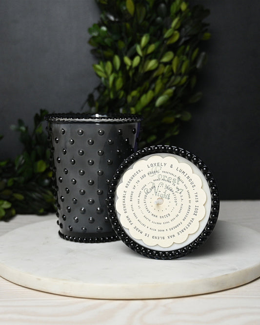 No. 27 Forest Night Hobnail Glass Candle