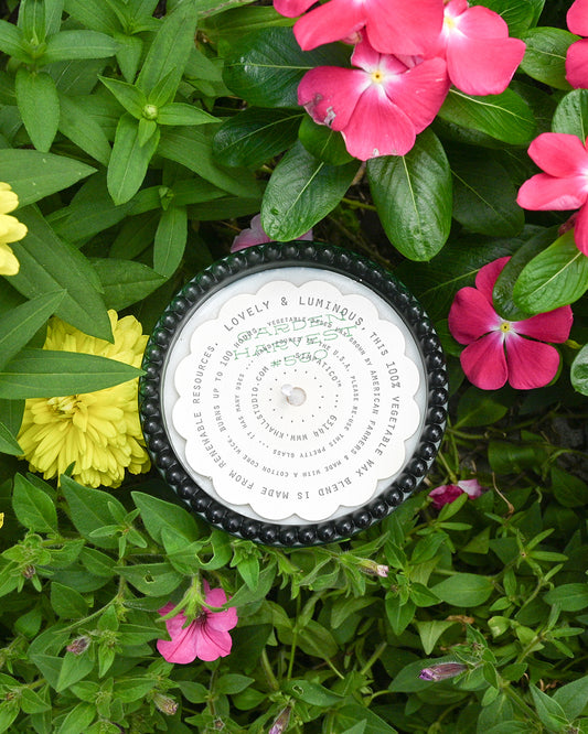 No. 517 Garden Harvest Hobnail Glass Candle