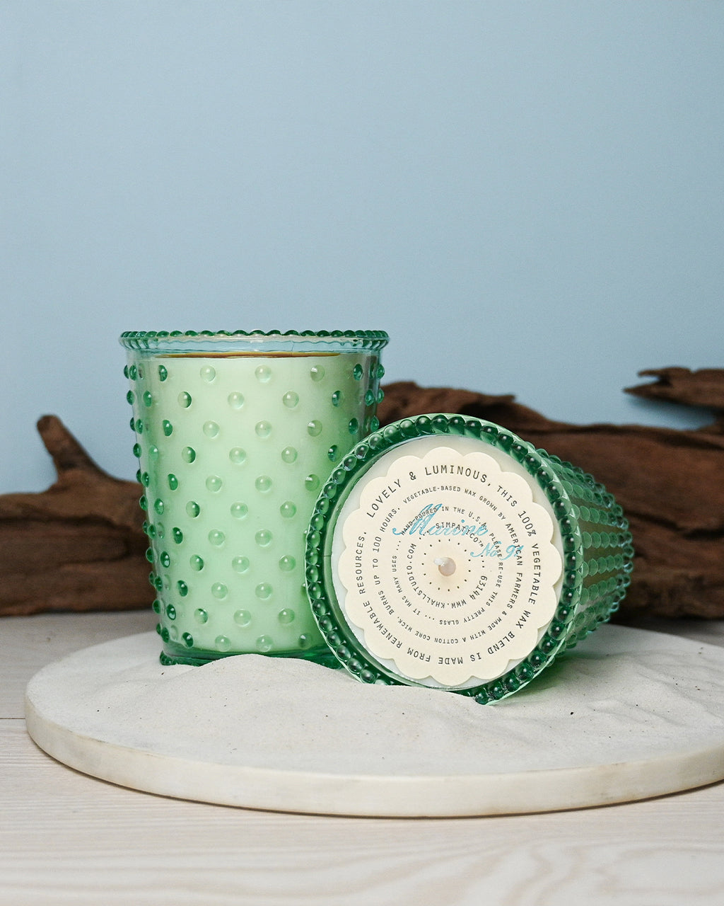 No. 91 Marine Hobnail Glass Candle