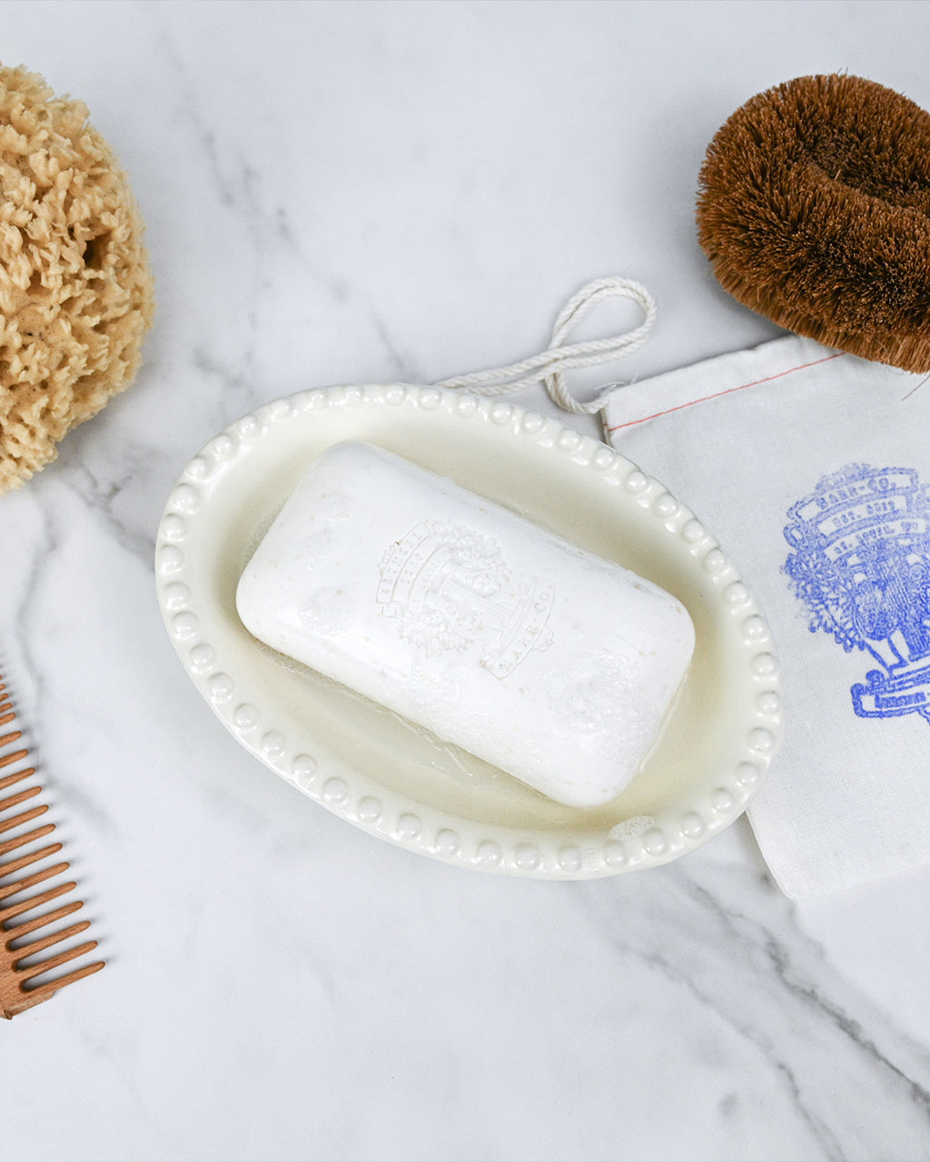 Cream Beaded Soap Dish