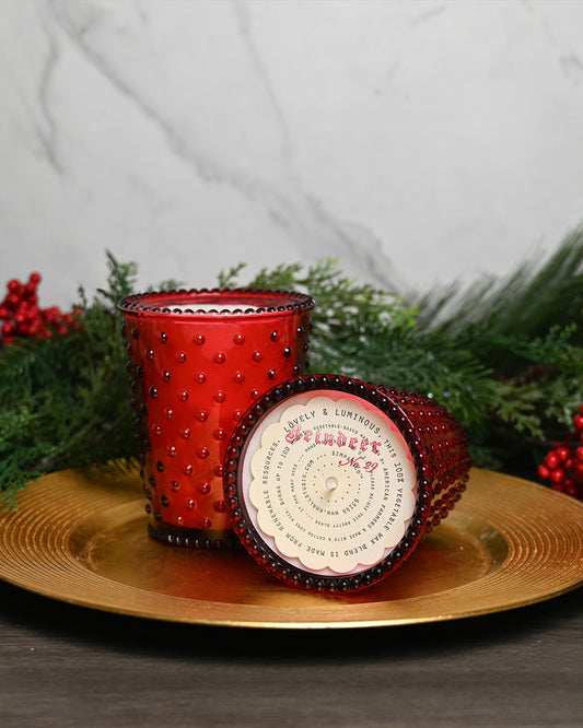 No. 29 Reindeer Hobnail Glass Candle