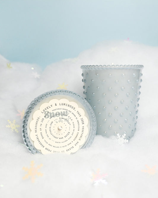 No. 85 Snow Hobnail Glass Candle