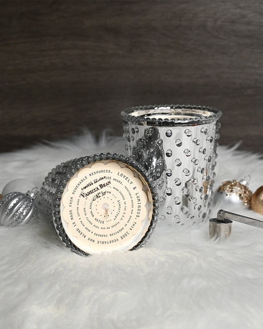 No. 53 Chrome Vanilla Bean Hobnail Glass Candle