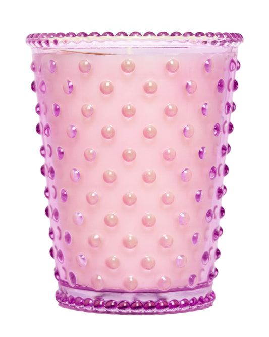 No. 43 Rhubarb & Rose Hobnail Glass Candle