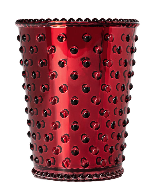 No. 52 Chrome Reindeer Hobnail Glass Candle