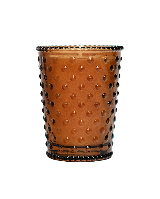 Chestnut Votive Hobnail Glass Candle
