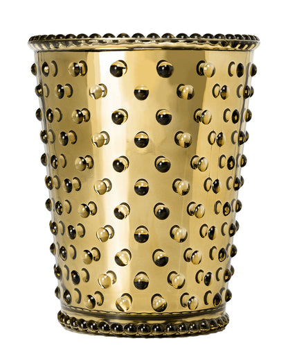 No. 621 Chrome Holiday Spice Hobnail Glass Candle