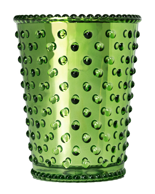 No. 78 Chrome Evergreen Hobnail Glass Candle