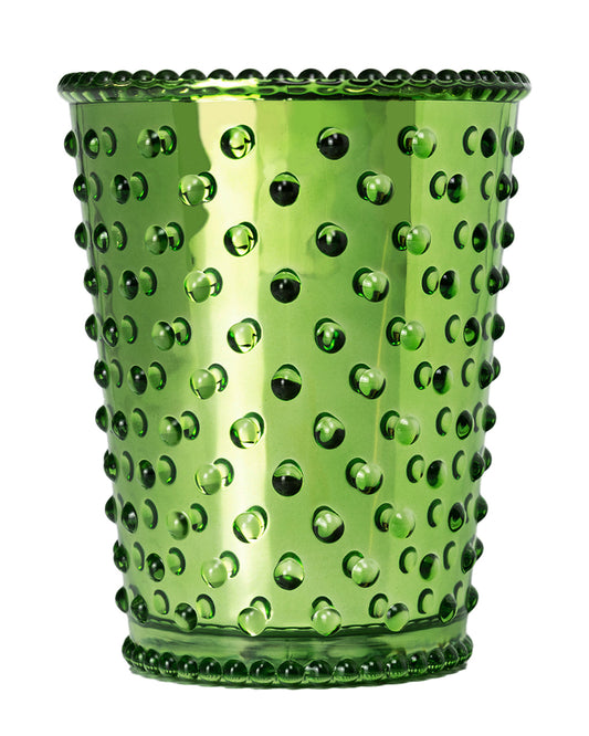 No. 78 Chrome Evergreen Hobnail Glass Candle
