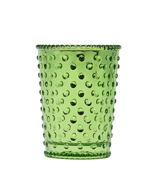 Chrome Evergreen Votive Hobnail Glass Candle