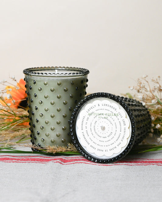 No. 482 Autumn Fields Hobnail Glass Candle