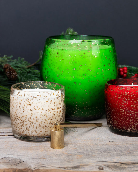 Fir & Grapefruit Large Gold Flecked Candle