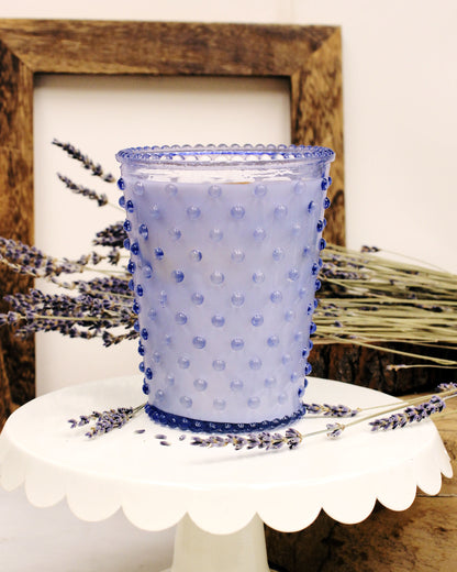 No. 64 Lavender Hobnail Glass Candle