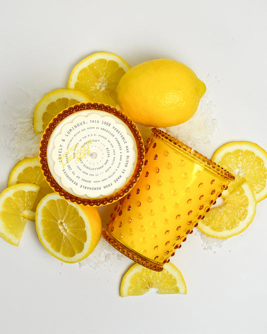 No. 97 Meyer Lemon Hobnail Glass Candle