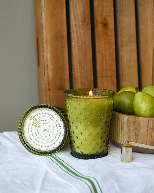 No. 25 Pear Hobnail Glass Candle